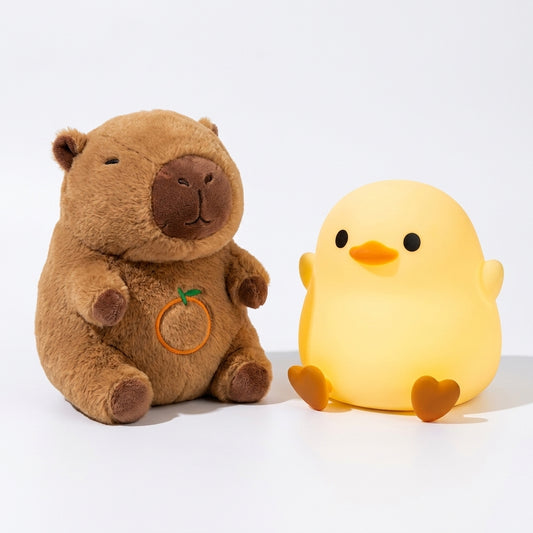 Kit Noches Tranquilas WarmBaby™ (Capibara de Respiración + Lámpara Patito)
