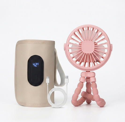 Kit de Paseo Completo WarmBaby™ (Calentador + Ventilador Portátil)