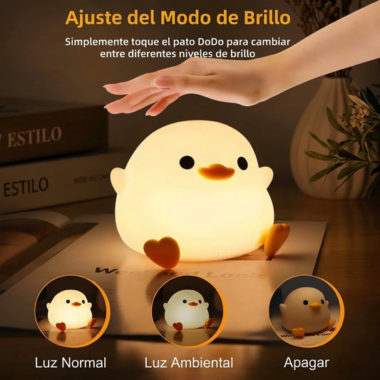 Lámpara Nocturna Infantil WarmBaby™ – Patito DoDo de Silicona Recargable