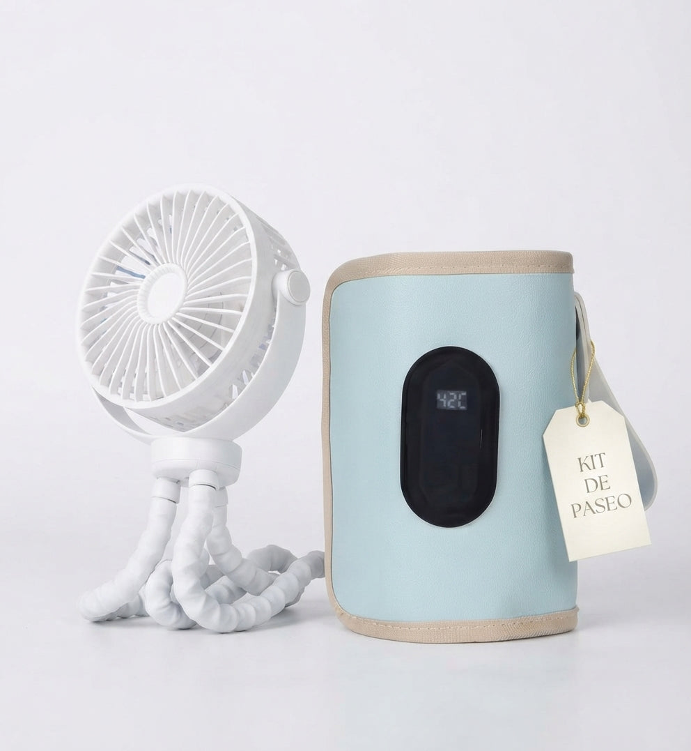 Kit de Paseo Completo WarmBaby™ (Calentador + Ventilador Portátil)