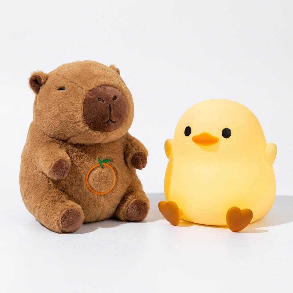 Kit Noches Tranquilas WarmBaby™ (Capibara de Respiración + Lámpara Patito)