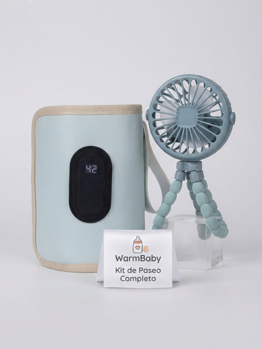 Kit de Paseo Completo WarmBaby™ (Calentador + Ventilador Portátil)