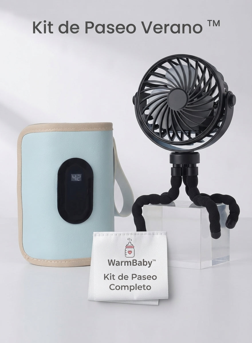 Kit de Paseo Completo WarmBaby™ (Calentador + Ventilador Portátil)