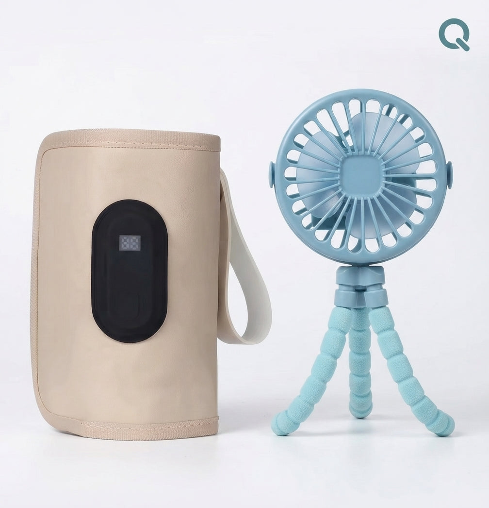 Kit de Paseo Completo WarmBaby™ (Calentador + Ventilador Portátil)