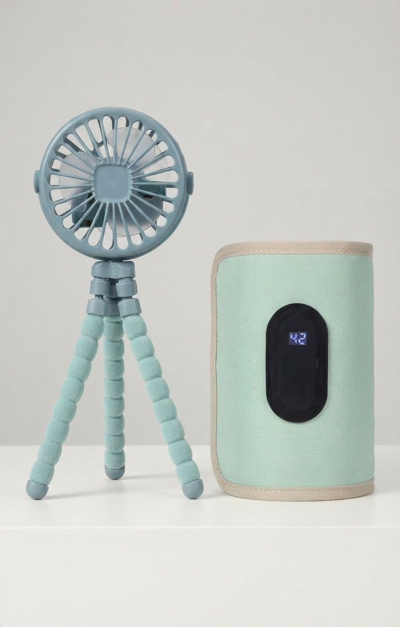 Kit de Paseo Completo WarmBaby™ (Calentador + Ventilador Portátil)