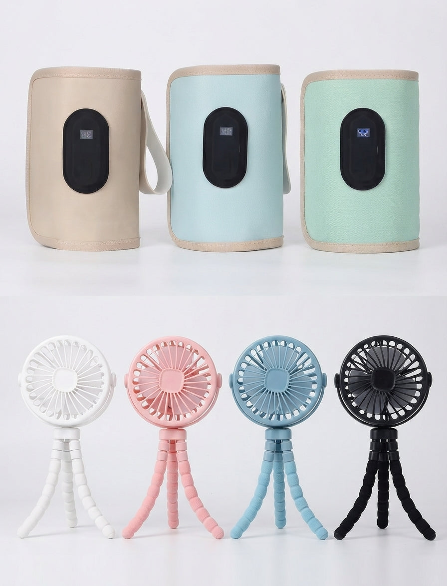 Kit de Paseo Completo WarmBaby™ (Calentador + Ventilador Portátil)