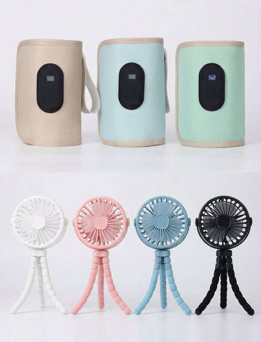 Kit de Paseo Completo WarmBaby™ (Calentador + Ventilador Portátil)