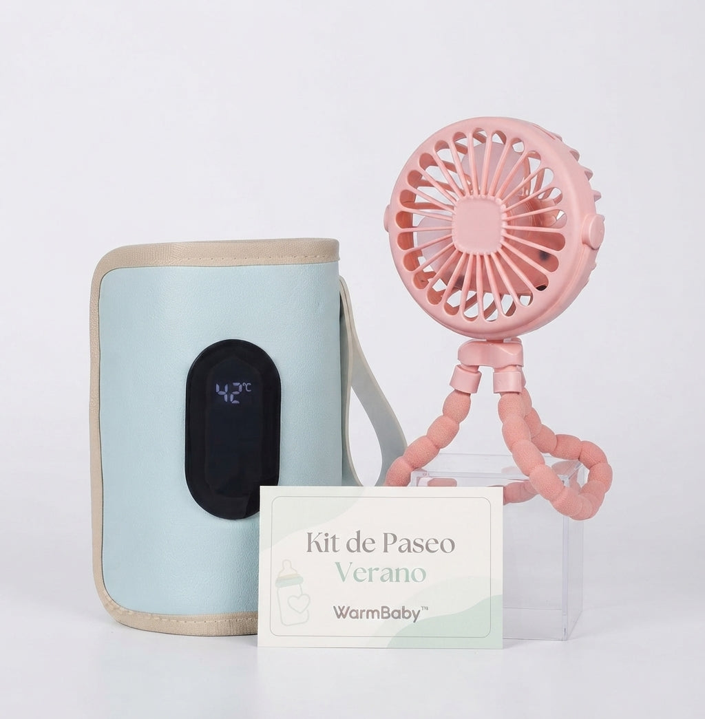 Kit de Paseo Completo WarmBaby™ (Calentador + Ventilador Portátil)