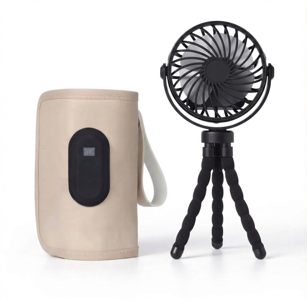 Kit de Paseo Completo WarmBaby™ (Calentador + Ventilador Portátil)