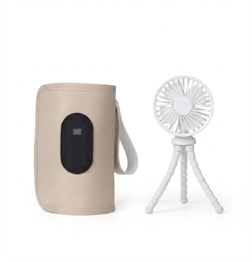 Kit de Paseo Completo WarmBaby™ (Calentador + Ventilador Portátil)