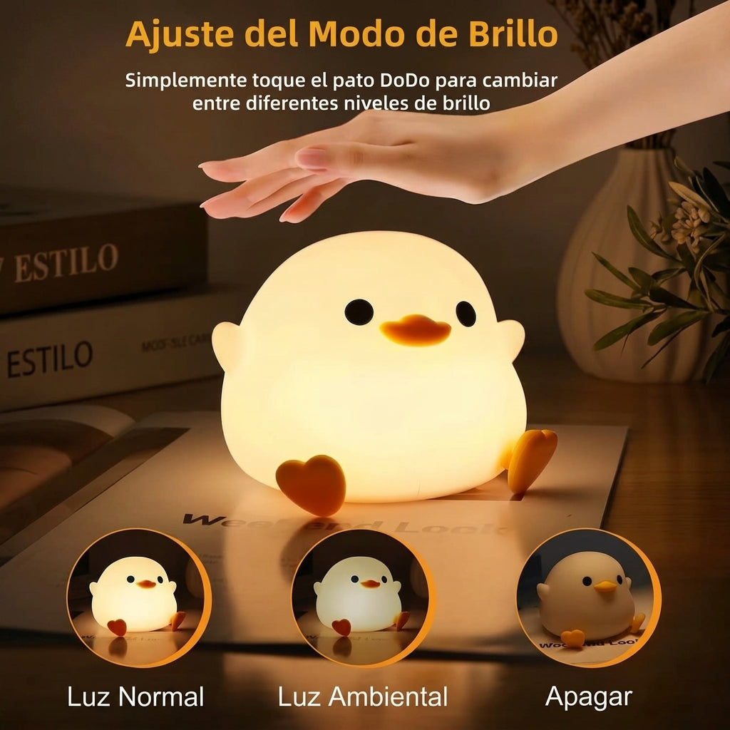 Lámpara Nocturna Infantil WarmBaby™ – Patito DoDo de Silicona Recargable