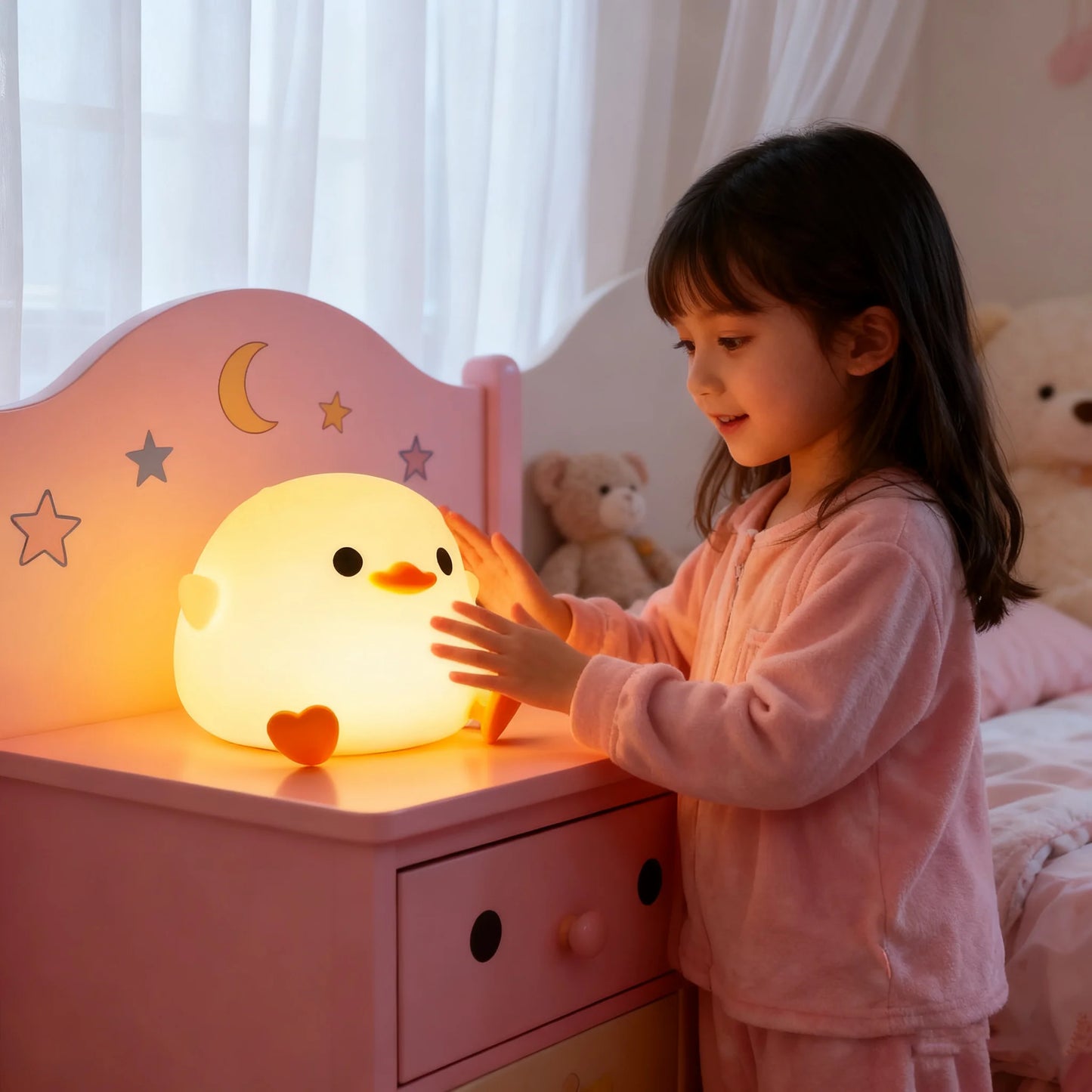 Lámpara Nocturna Infantil WarmBaby™ – Patito DoDo de Silicona Recargable